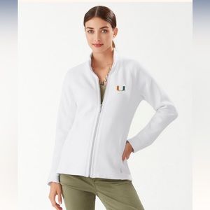 NWT: Tommy Bahama XS Miami Hurricanes Collegiate New Aruba Full-Zip Sweatshirt